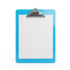 Blue clipboard icon isolated on white background
