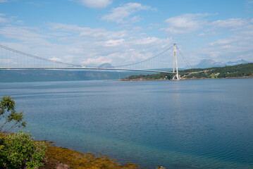 Obraz premium Longest suspension bridge within the Arctic Circle at the time of construction.