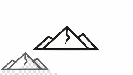 Stylized mountain range icon with a crack in the peak.