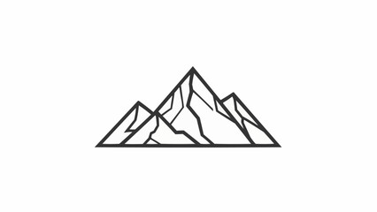 Minimalist mountain range line art illustration.