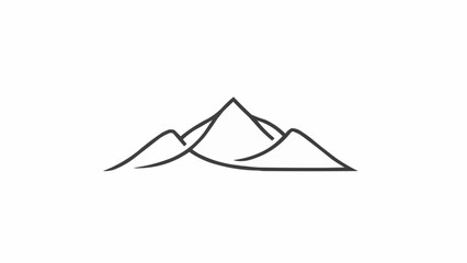 Minimalist mountain range line art simple design.