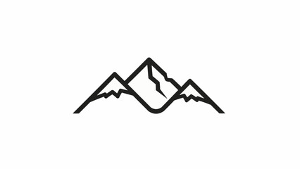 Minimalist mountain range outline simple graphic design.