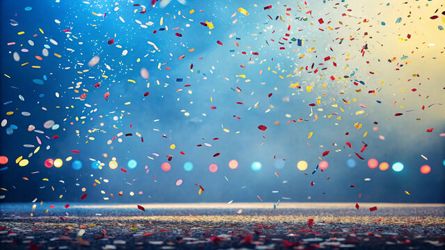Colorful Celebration Confetti Background with Festive Lights and Party Atmosphere