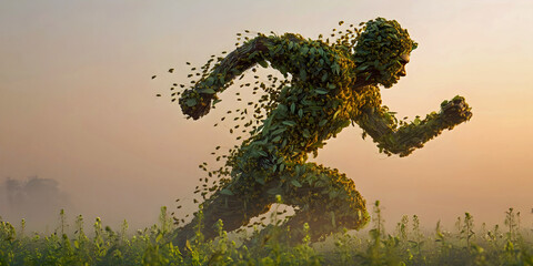  Verdant Velocity: The Running Spirit of Nature, ai generated.