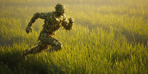 Verdant Velocity: The Running Spirit of Nature, ai generated.