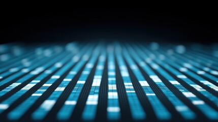 Abstract Blue Digital Sound Wave Pattern on Black Background Representing Modern Technology and Innovation in Audio Visualization Techniques