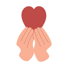 Hands holding heart gesture set.Hand drawn vector illustration.Valentine's day design stickers.