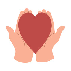 Hands holding heart gesture set.Hand drawn vector illustration.Valentine's day design stickers.