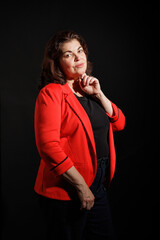Portrait of Latin American ethnicity woman with dramatic lightning