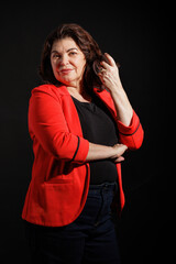 Portrait of Latin American ethnicity woman with dramatic lightning