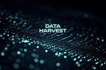 Data harvest concept showing digital information flow