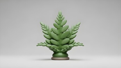 Modern minimalist green 3D ornamental plants