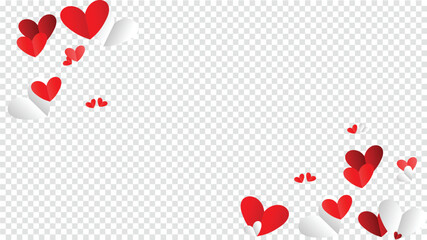 Curved valentine hearts in playful flowing shapes, creative love elements ideal for cards, posters, invitations and romantic graphic design projects