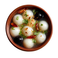white rasgulla in plate isolated on transparent background