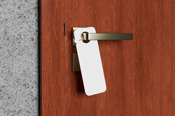 blank mockup hotel room door hanger