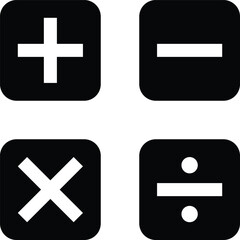 Fototapeta premium Basic Math Operators Icons Set – Plus Minus Multiply Divide Symbols