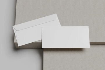 Minimal Envelope Mockup on Concrete Background
