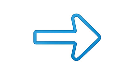 A blue arrow pointing to the right on a white background