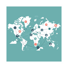 World Map Connections