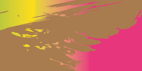 Obraz premium Abstract pink grunge brush art. Pink grunge on a brown background. Yellow-pink gradient.