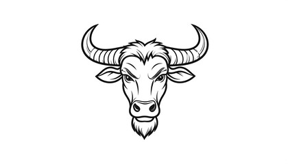 Monochrome buffalo head graphic