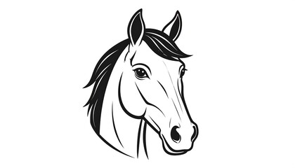 Monochrome horse head portrait