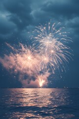 fireworks on the sea