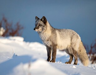 Obraz premium Arctic fox in snowy landscape (1)
