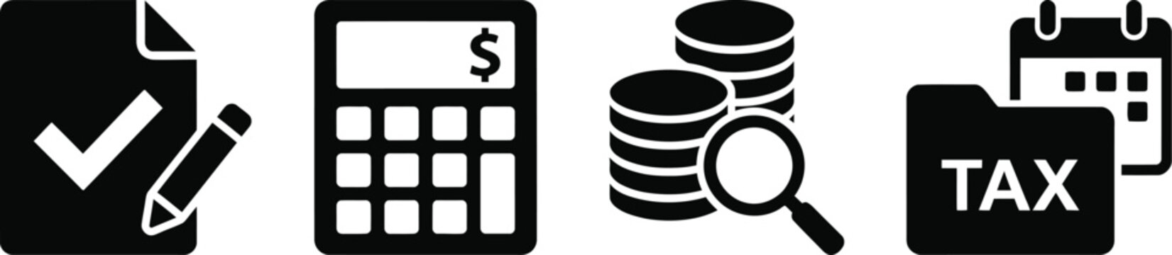 Tax preparation checklist flat design vector illustration