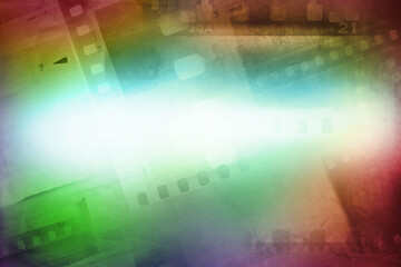 Colorful film frames background