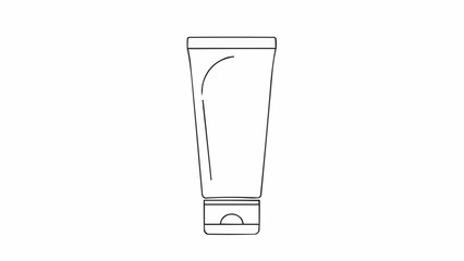 Simple line drawing of a cosmetic cream tube container.