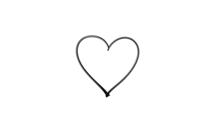 A sleek, gray wire heart floats against a deep black background, conveying love and affection