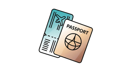 Travel essentials: passport and airplane ticket for an exciting journey