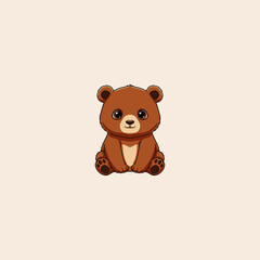 Obraz premium illustration of a bear icon flat vector design.