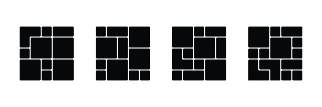 Bento grid for web, presentation. Trendy first screen for website. Graphic dashboard for presentation template. Infographic Templates, Web Comic Grids. Editable And Scalable Vector Illustration.