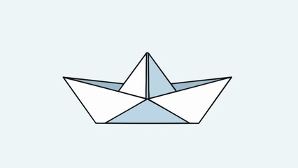 Naklejka premium Simple paper boat origami folded from white paper.