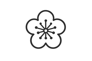 Monochromatic floral emblem with a gradient background