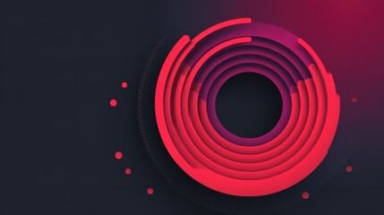 Abstract geometric design with vibrant red and purple circular layers on a dark background, perfect for modern digital projects and creative themes
