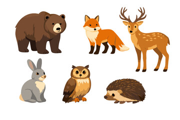 Naklejka premium Woodland Animals in Warm Lighting
