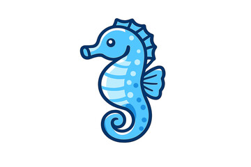Fototapeta premium Cute cartoon seahorse illustration