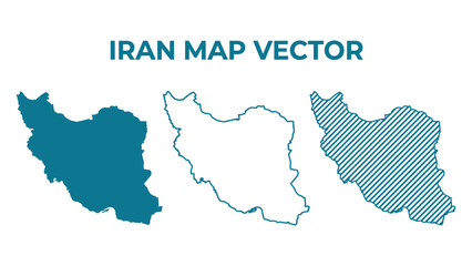 Obraz premium Iran map vector illustration with three different style options shown