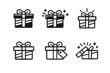 Gift box icons on dark background