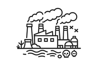 Fototapeta premium Factory Pollution Icon