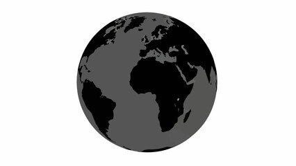 Stylized Globe Showing Continents Africa Europe Asia Americas.