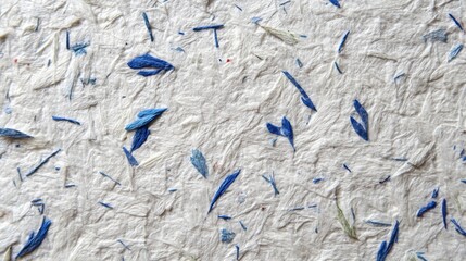 Recycled Paper Texture with Blue Thread Pattern Full Bleed Background