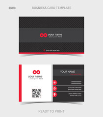 Modern Red and Black Business Card Template
