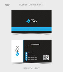 Modern Professional Business Card Template with Blue Details