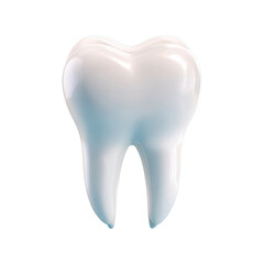 Realistic white tooth isolated on transparent background for dental and oral health education