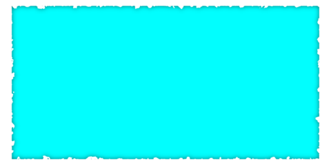 Solid cyan rectangle with slightly textured edges on a white background, a vibrant graphic element.