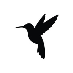 Simple hummingbird silhouette vector flat illustration design.